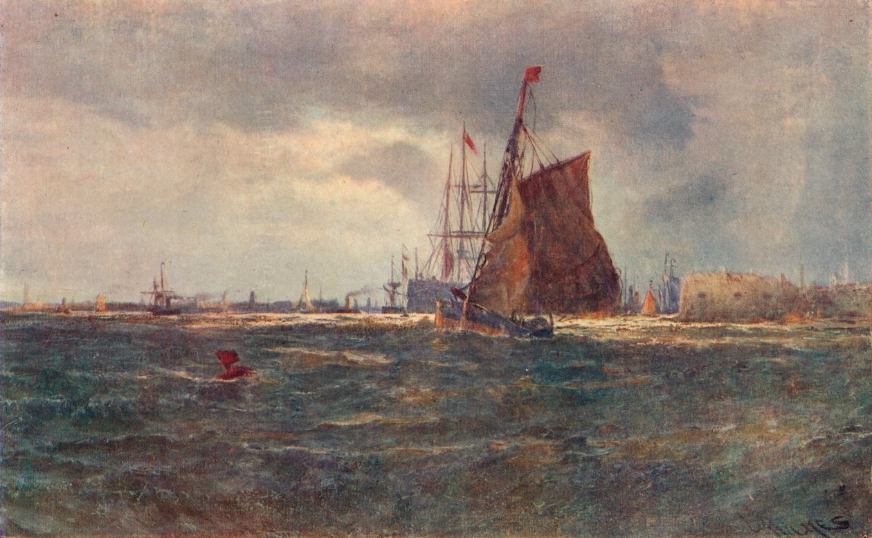 Indgang til Portsmouth Harbour, slutningen af det 19. århundrede 1906 af Unbekannt