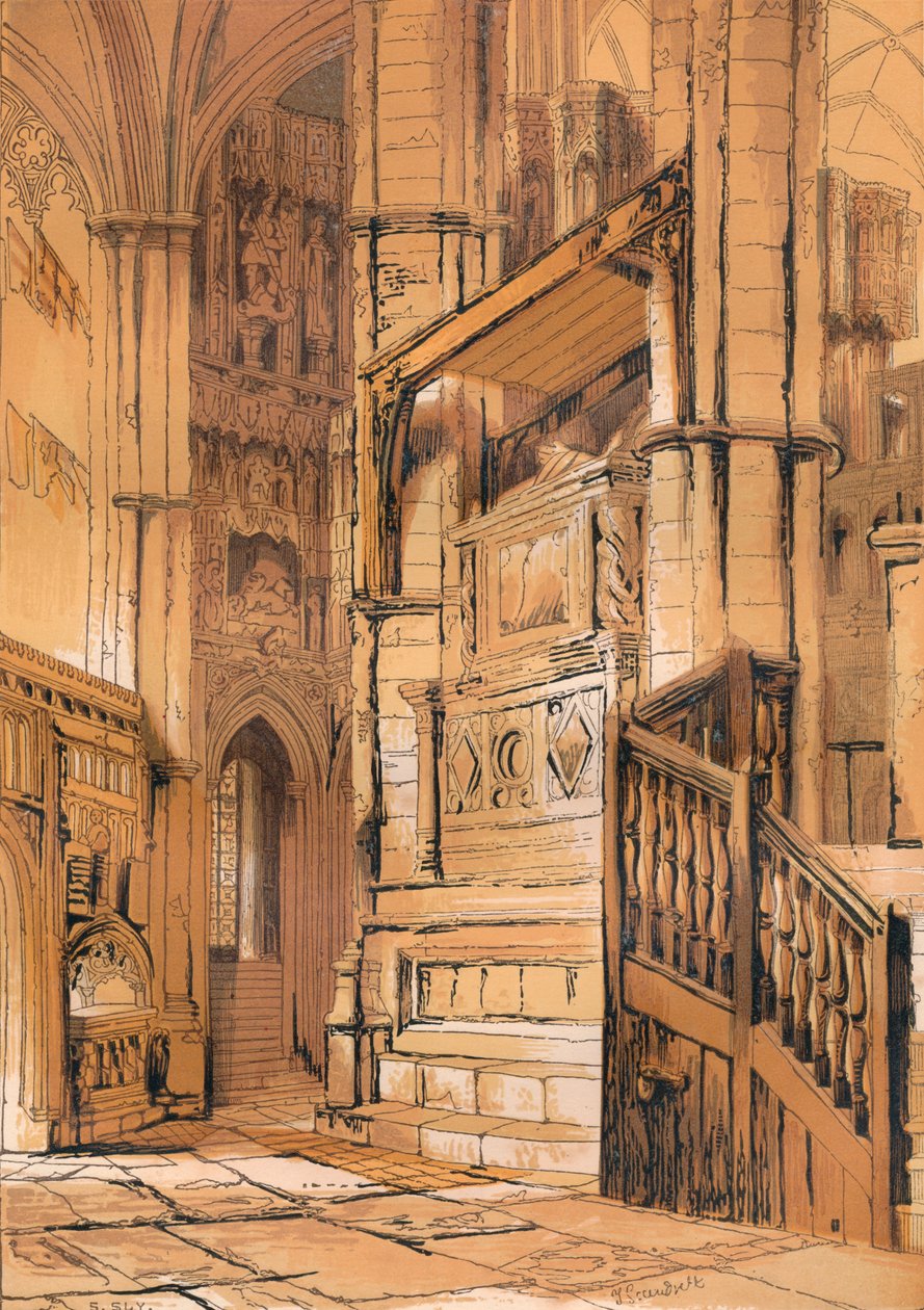 Indgang til Edvard Bekenderens Kapel, c1840, 1864 af Unbekannt