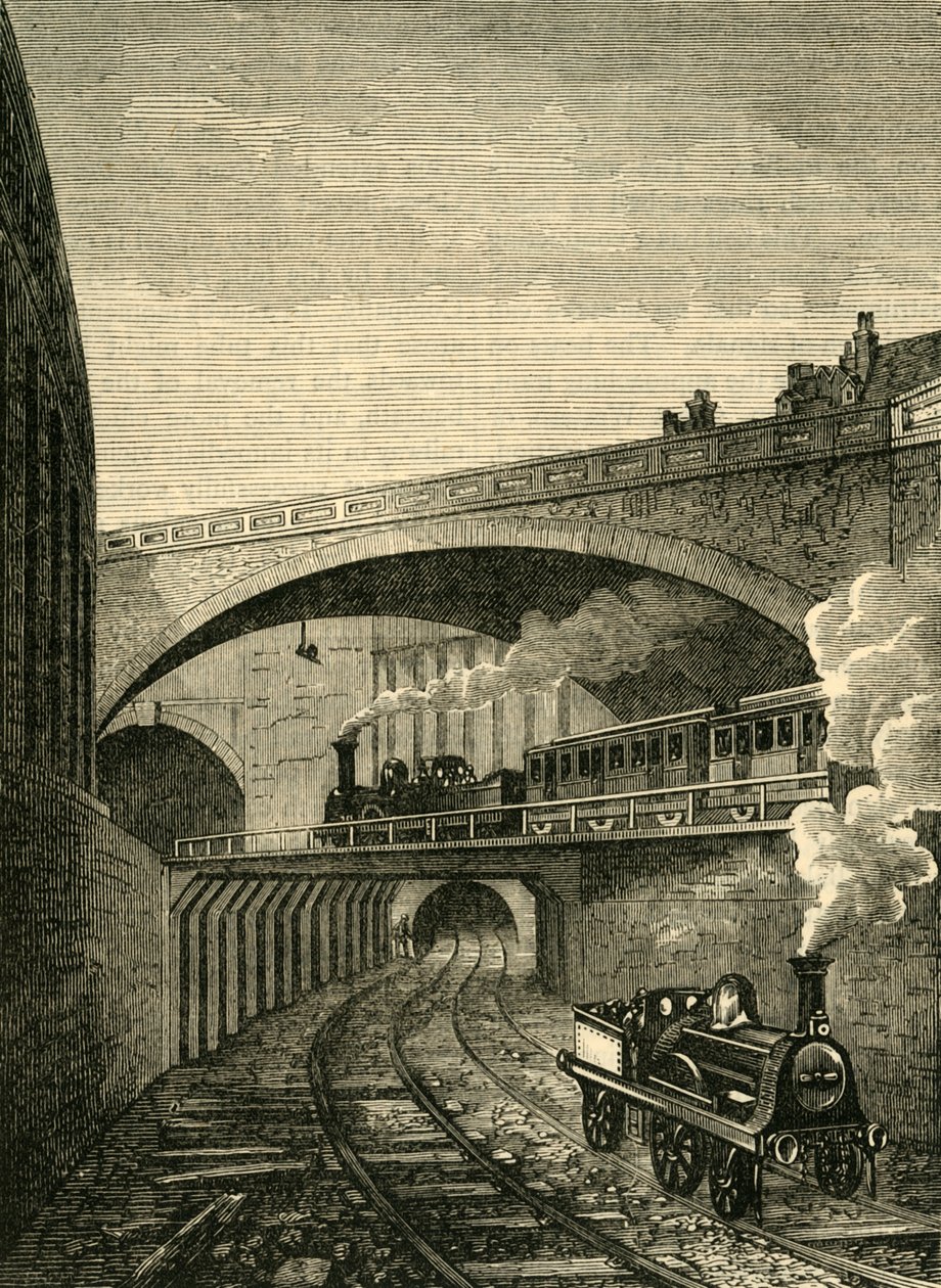 Indgang til Clerkenwell Tunnel fra Farringdon Street, c1876. af Unbekannt