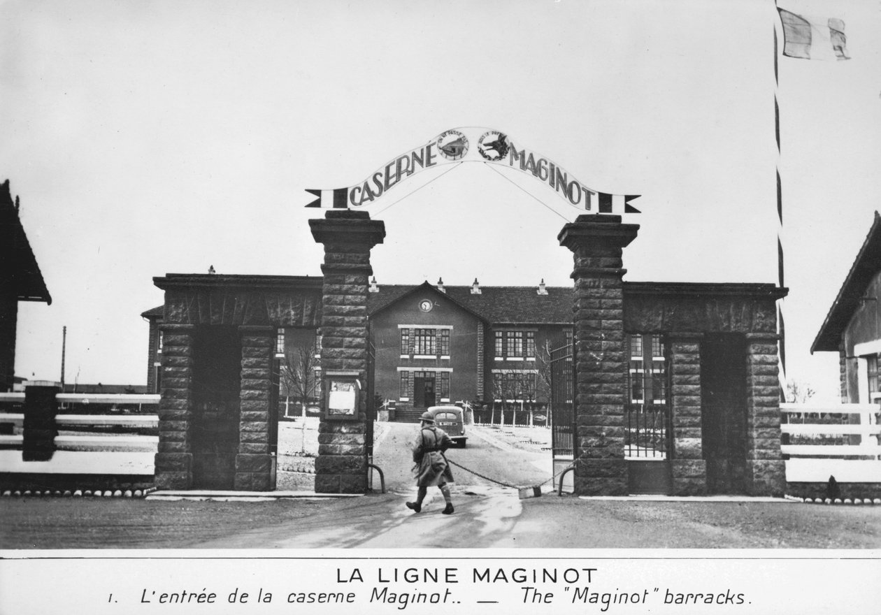 Indgang til Maginot-kasernen, Maginot-linjen, Frankrig, c1935-1940 af Unbekannt