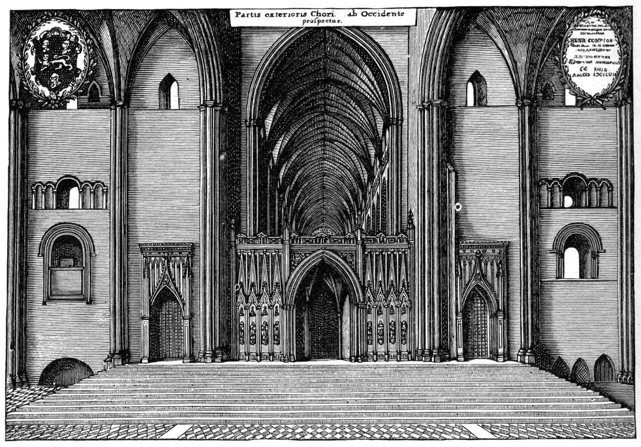 Indgang til koret i den gamle St Pauls Cathedral, City of London, 1892 af Unbekannt