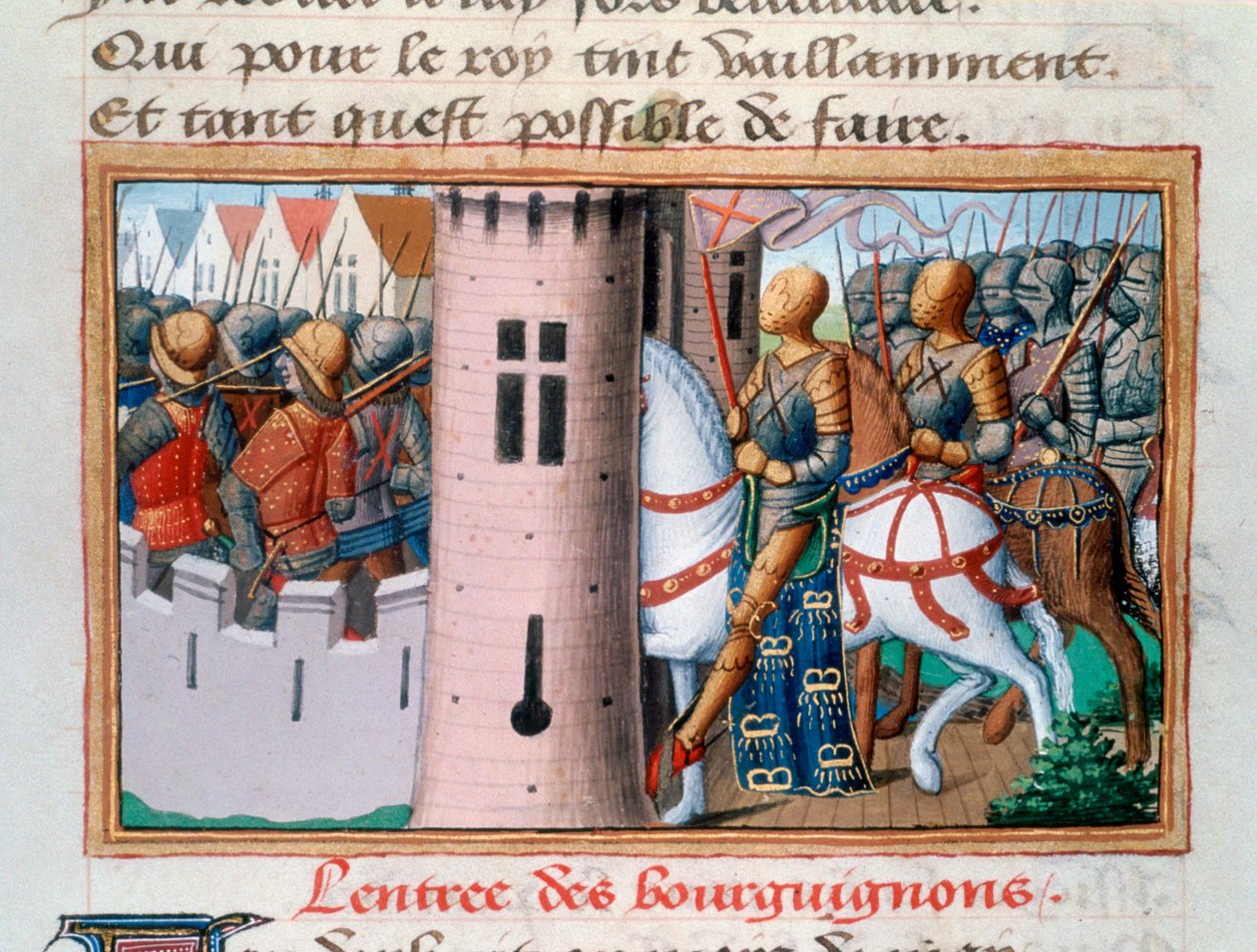 Bourguignons indtog i Paris, maj 1418, 1484 af Unbekannt