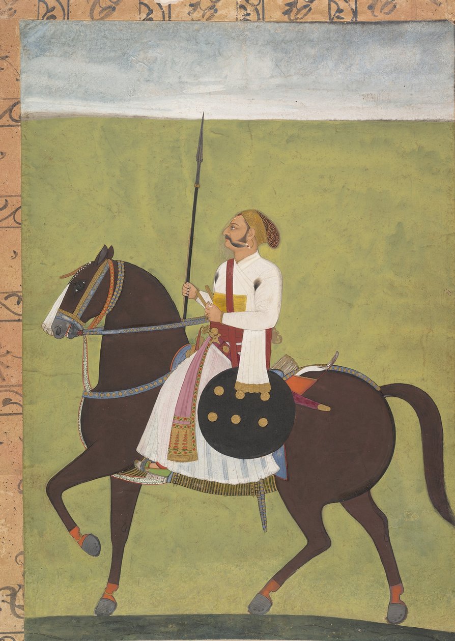 Ridesportræt af en adelsmand, ca. 1710-20. af Unbekannt