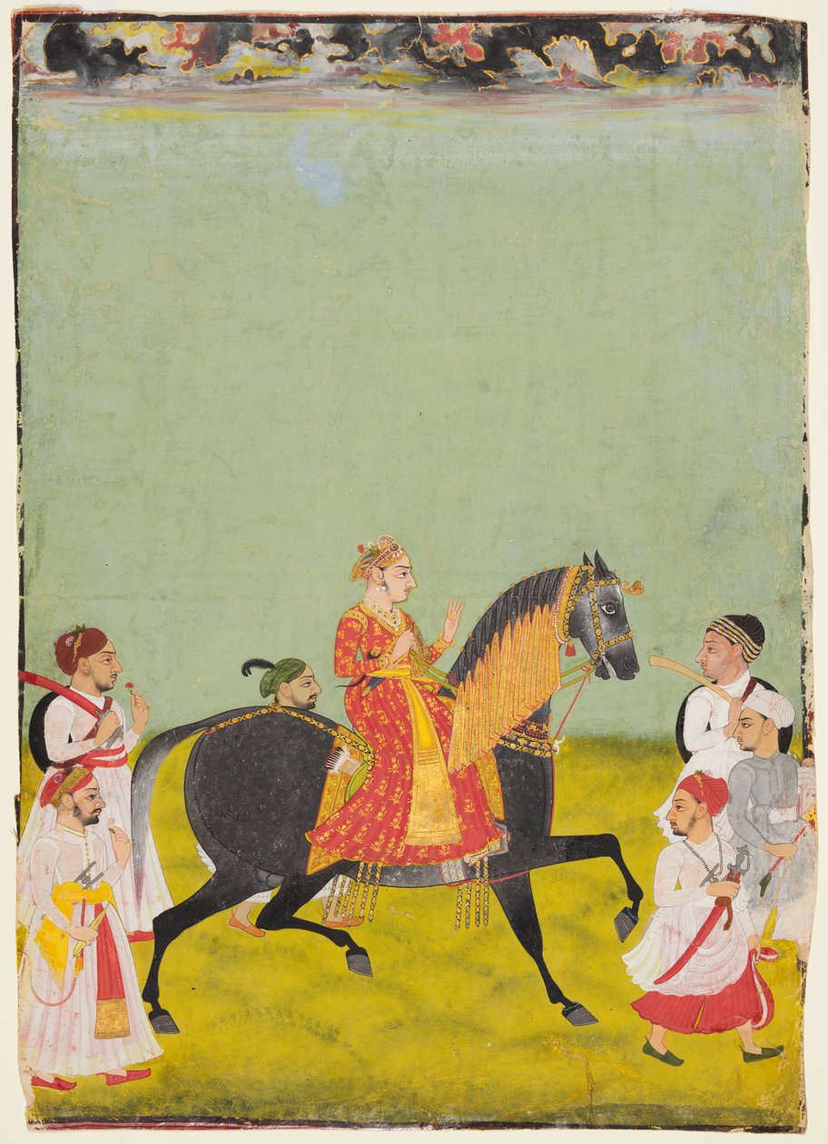 Rytter Raj Singh II, søn af Pratap Singh r. 1752-55, ca. 1760. af Unbekannt
