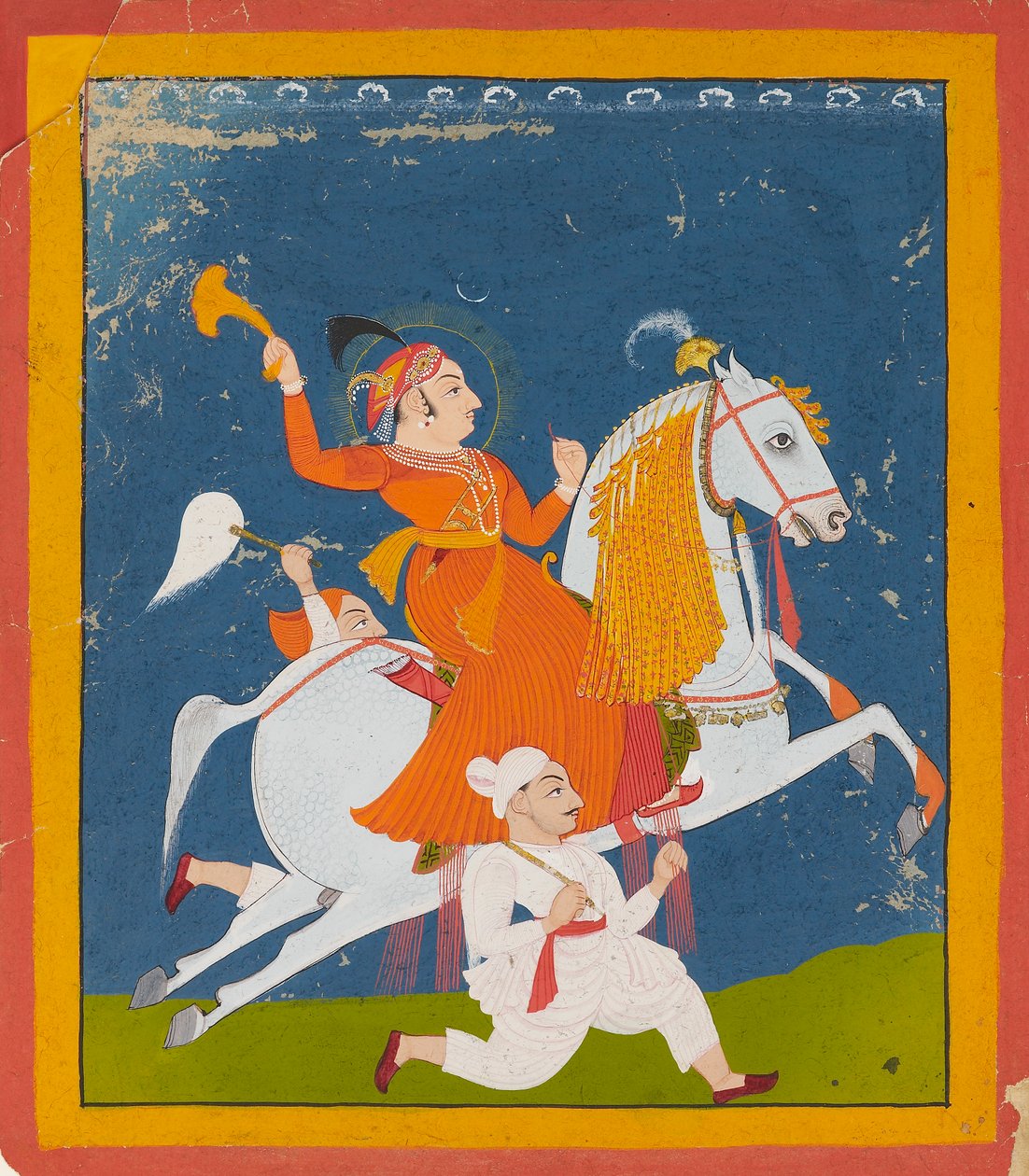 Ridesportræt af Maharana Bhim Singh af Mewar, c1785 af Unbekannt