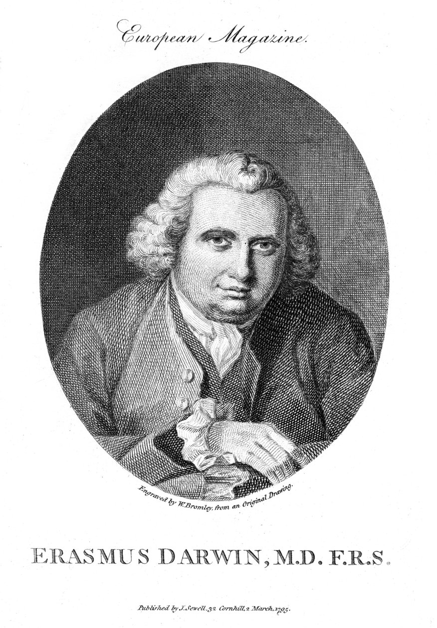 Erasmus Darwin, engelsk læge og naturforsker, 1795 af Unbekannt