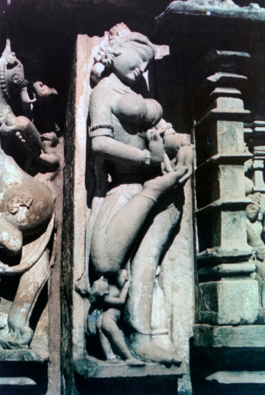 Erotisk skulptur, Khajuraho, Indien. c950-1050. 20. århundrede af Unbekannt