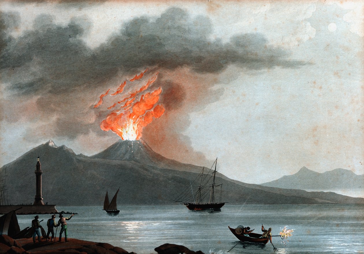 Vesuvs udbrud, Italien, c1815 af Unbekannt