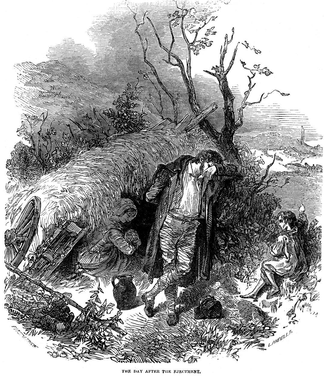 Fordrevet irsk bondefamilie, 1848 af Unbekannt