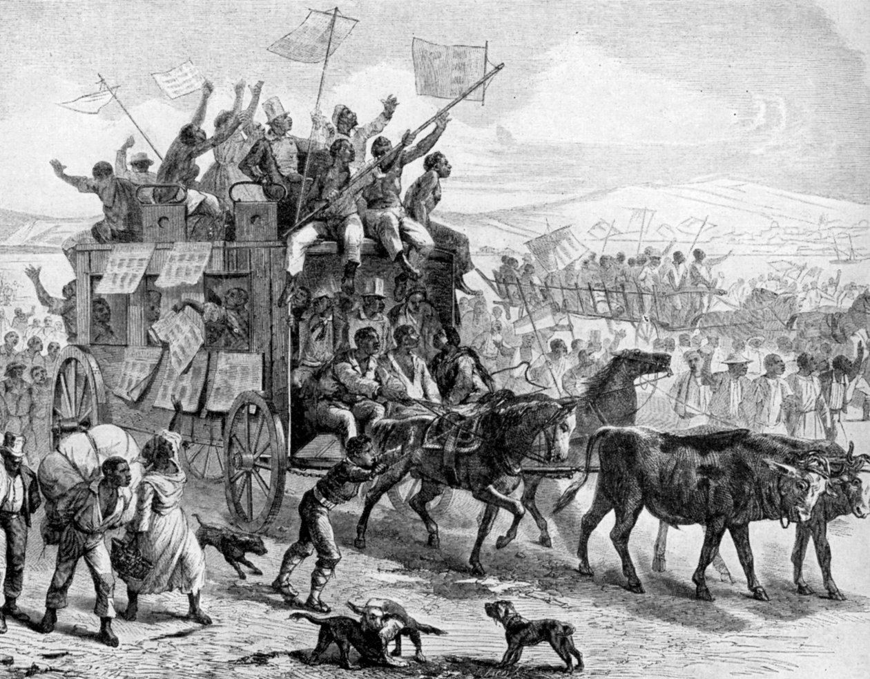 Eks-slaver paraderer med befrielsesmanifester, amerikansk borgerkrig, 1861-1865 1951 af Unbekannt