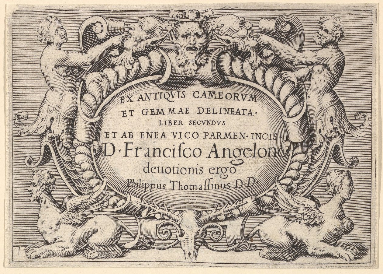 The Book of the Ancients of Cameorum og Gemma afgrænset af Enea Vic..., udgivet ca. 1599-1622. af Unbekannt