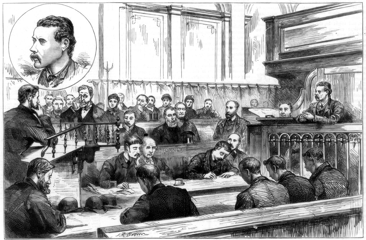 Undersøgelse af John F Egan ved Birmingham politidomstol, dynamitplot, 1884 af Unbekannt