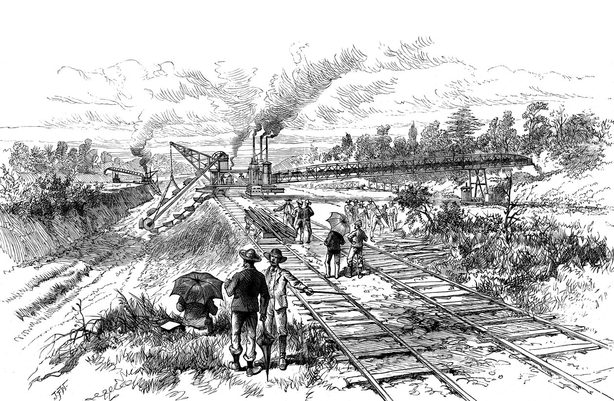 Udgravning af Panamakanalen, 1888 af Unbekannt