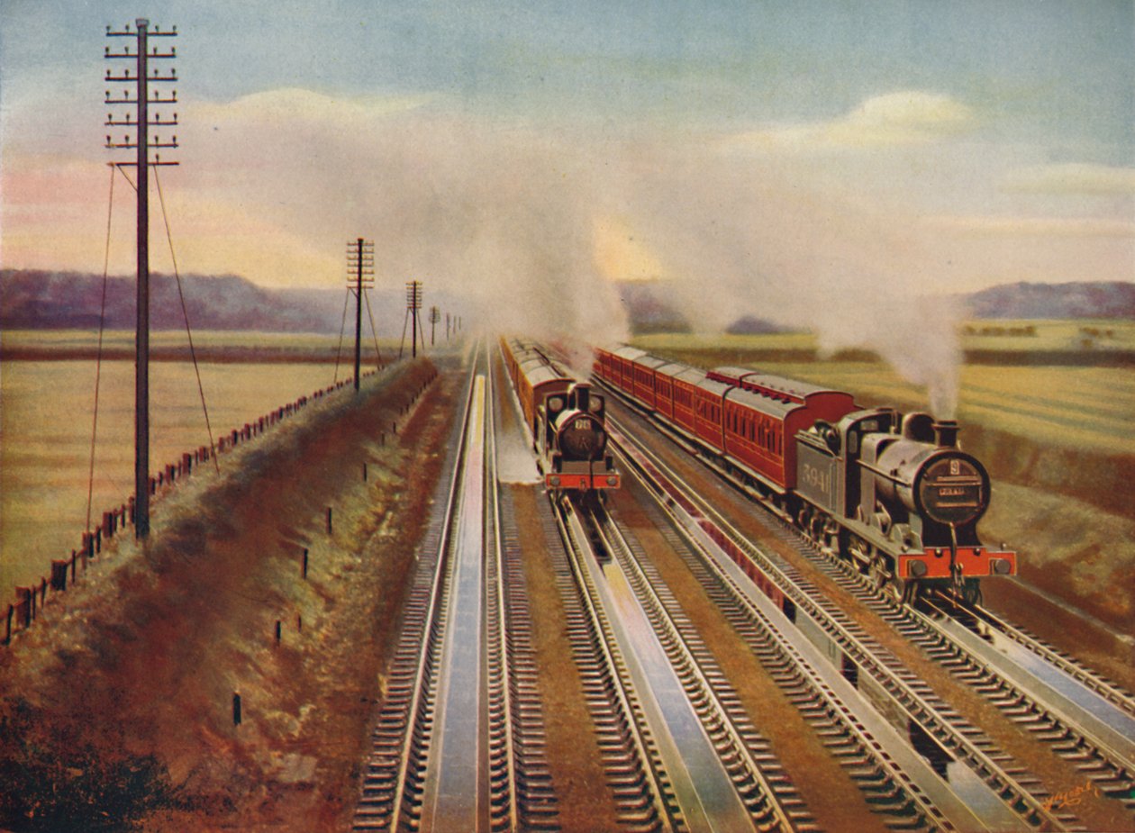 Udflugtstog til Blackpool tager vand fra Kirkham Track-Troughs, 1926 af Unbekannt