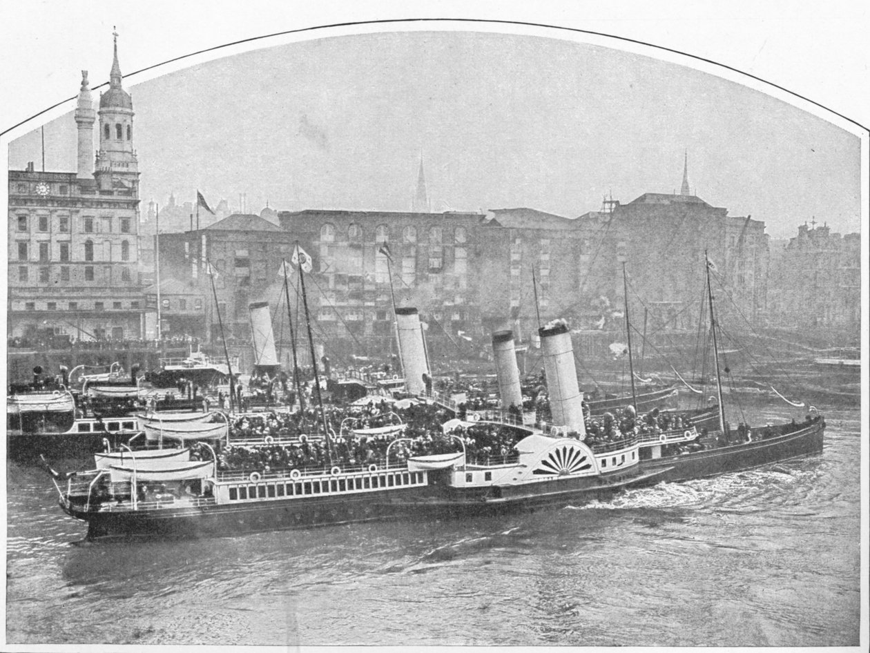 Udflugtsdampbåde forlader Fresh Wharf, London Bridge, c1903 1903 af Unbekannt