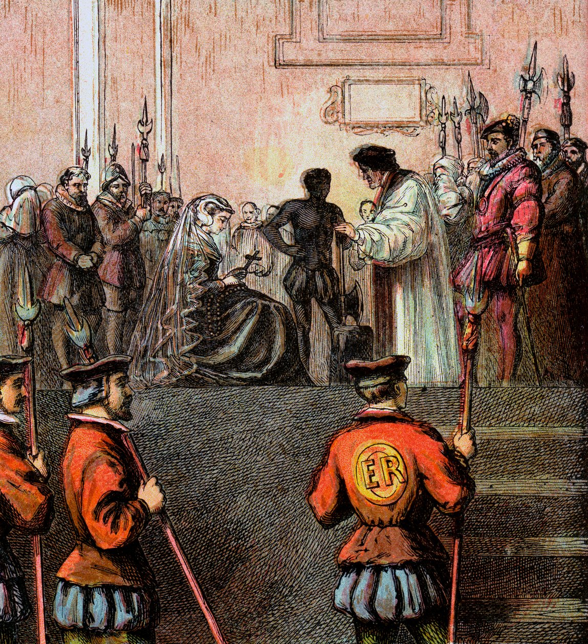 Henrettelse af Mary, Queen Of Scots, 1587, c1850 af Unbekannt