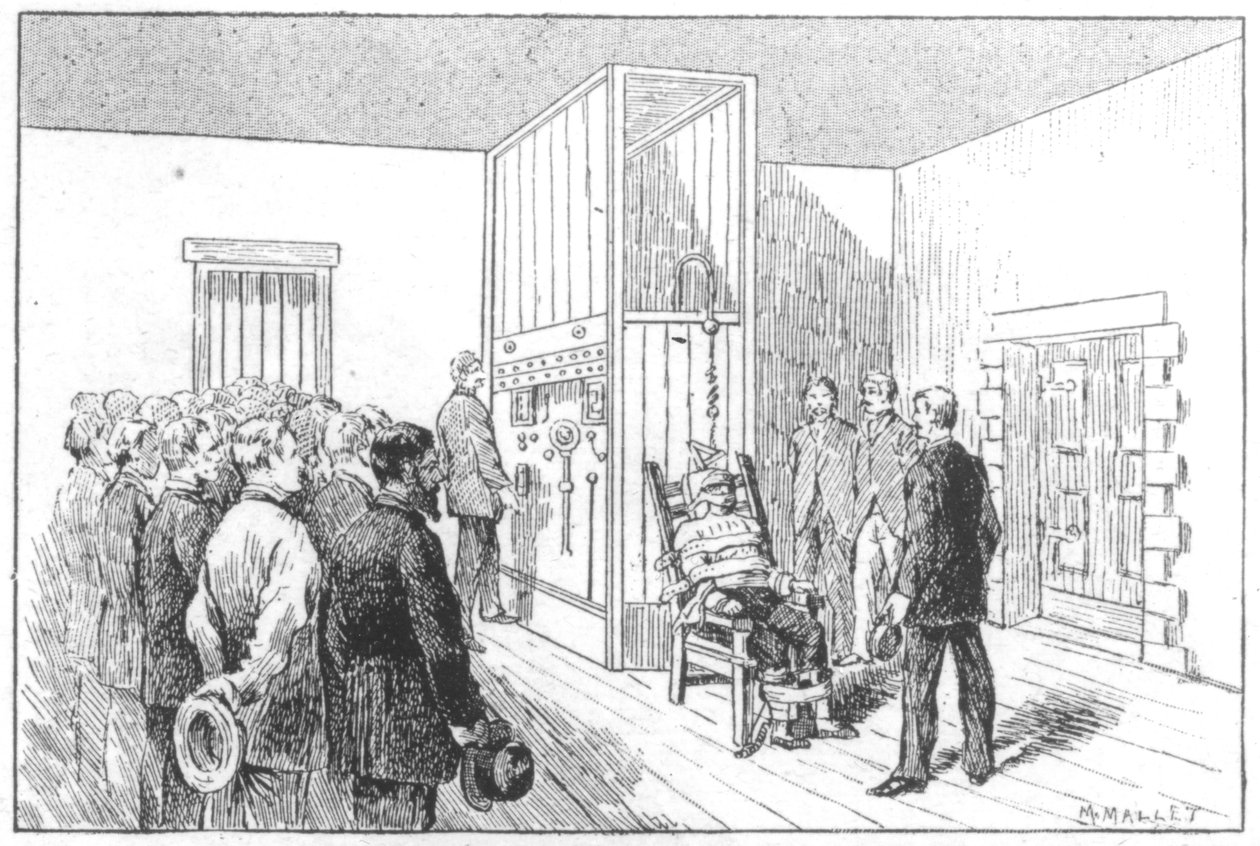 Henrettelse af Kemmler, den første mand, der døde i den elektriske stol, USA, 6. august 1890 af Unbekannt