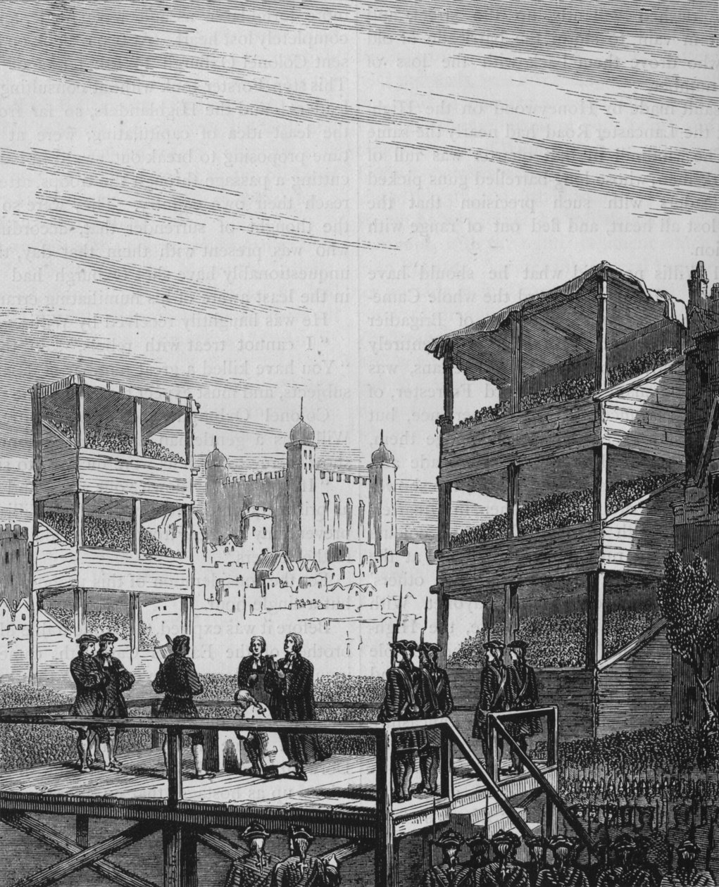 Henrettelse af Lord Derwentwater på Tower Hill fra et gammelt tryk, 24. februar 1716, c1880 af Unbekannt