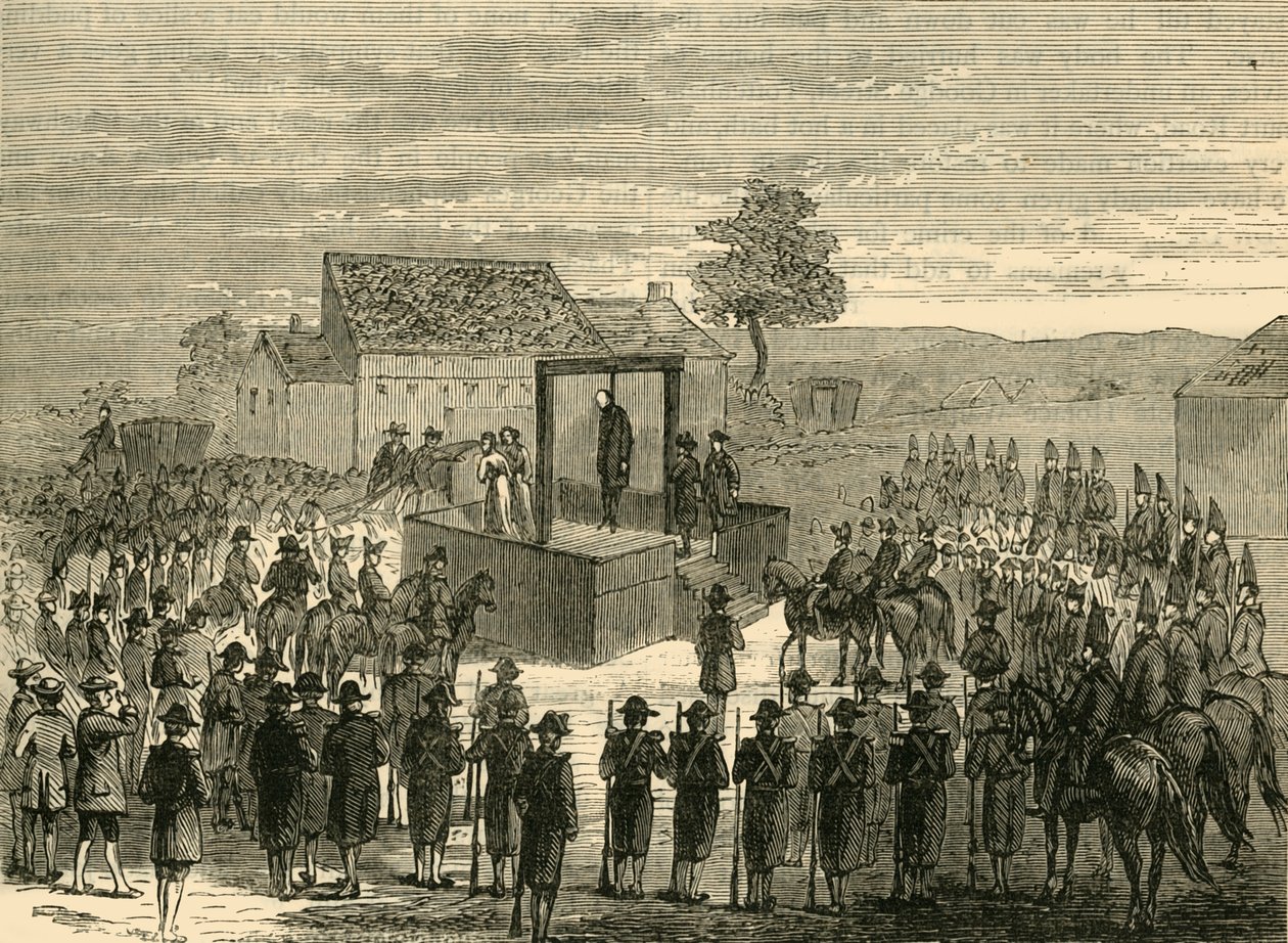 Henrettelse af Lord Ferrers i Tyburn, 1760, c1876. af Unbekannt