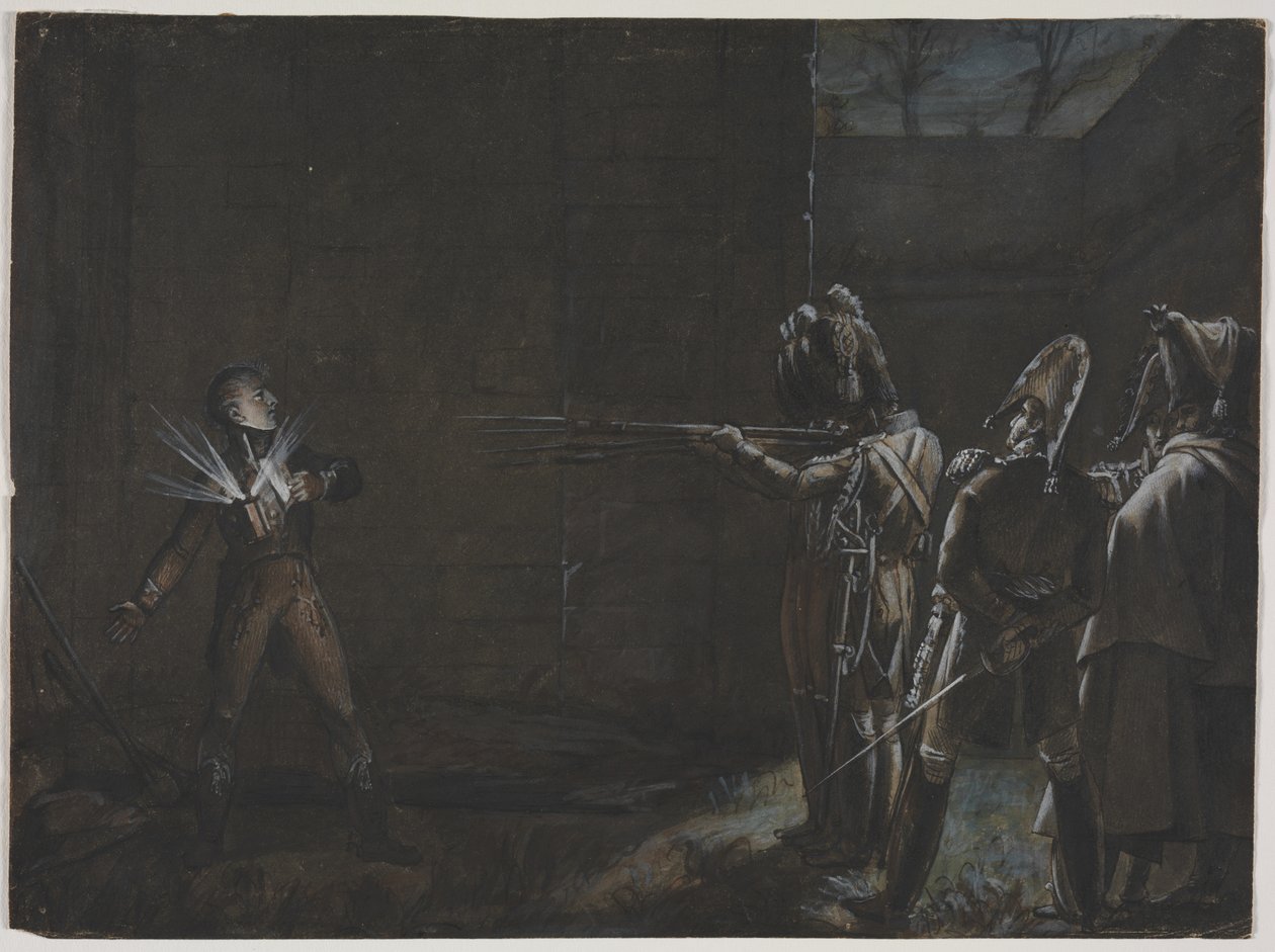 Henrettelse af hertugen dEnghien, 21. marts 1804, ca. 1870. af Unbekannt