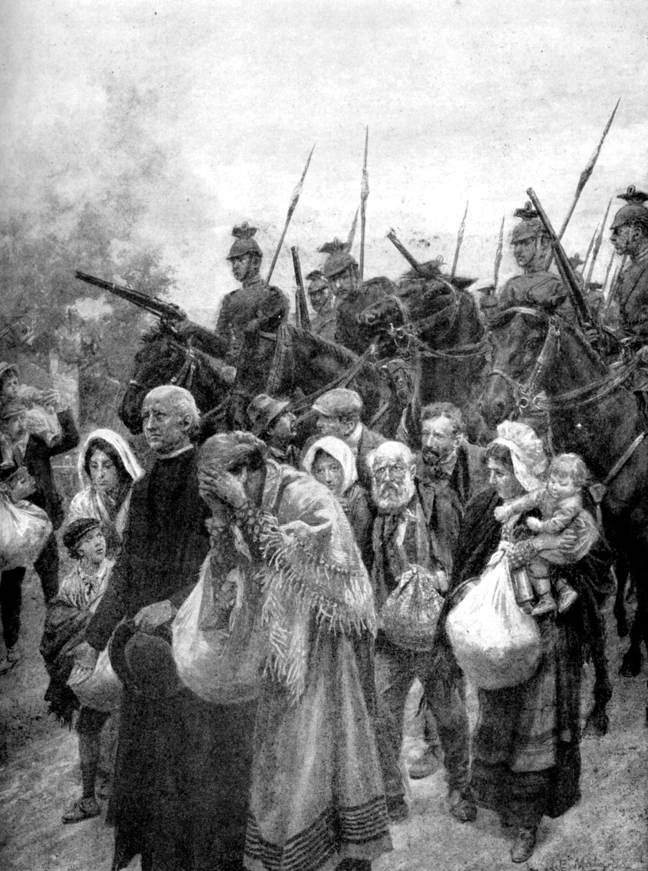 Udvisning af de civile beboere i Louvain, Bruxelles, 1914 af Unbekannt