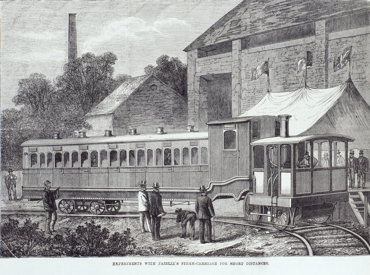 Eksperimenter med Fairlies dampvogn over korte afstande, august 1869 af Unbekannt