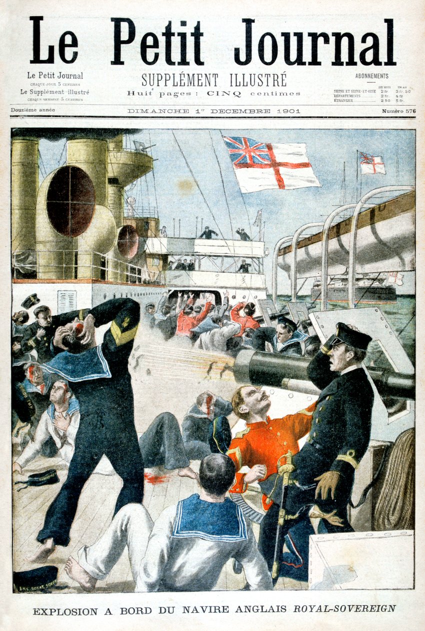 Eksplosion om bord på det britiske krigsskib HMS Royal Sovereign, 1901 af Unbekannt