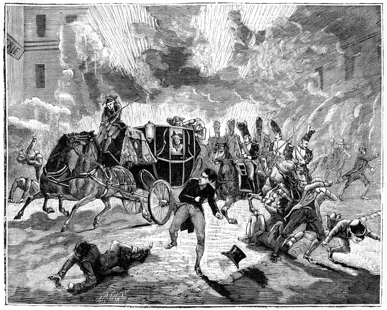 Eksplosion på Rue de la Loi, Paris, Frankrig, 24. december 1800 1882-1884 af Unbekannt