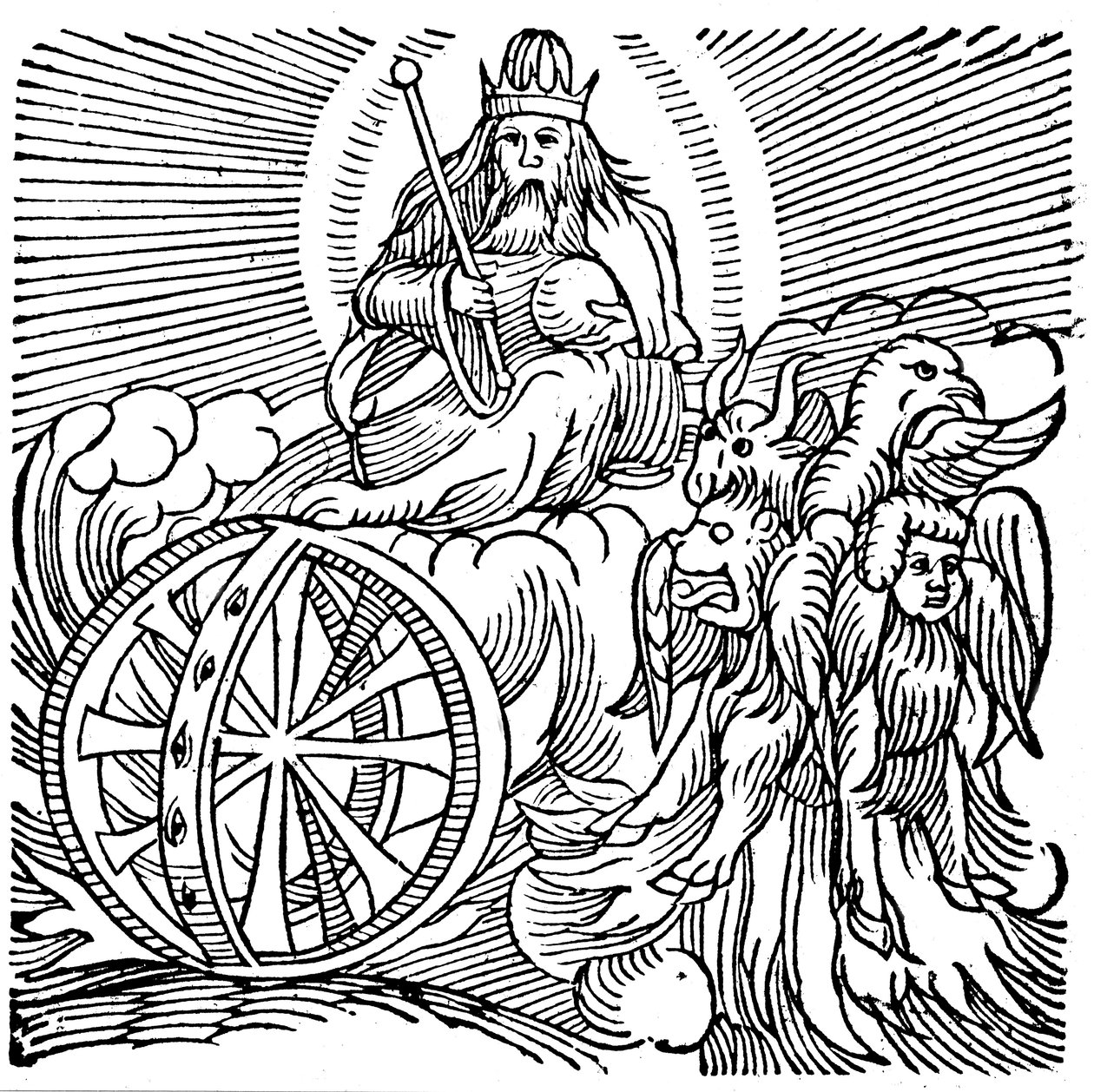 Ezekiels syn af vogn på himlen, c614 f.Kr af Unbekannt