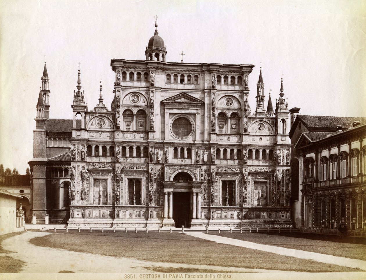 Facade, Church of the Certosa di Pavia Charterhouse of Pavia Lombardiet, Norditalien, 1890 af Unbekannt