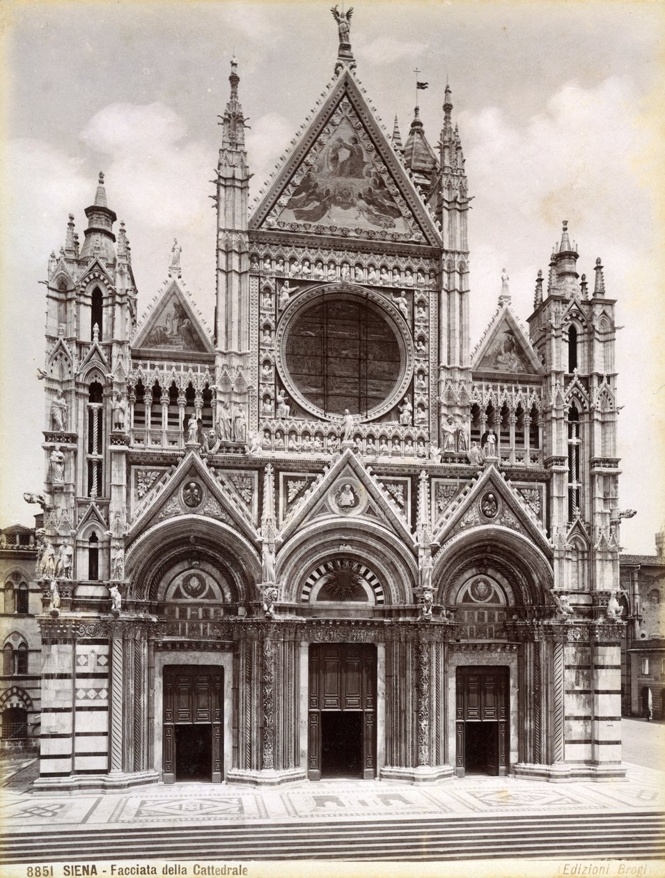 Facade af Siena Cathedral, Italien, slutningen af det 19. eller begyndelsen af det 20. århundrede af Unbekannt