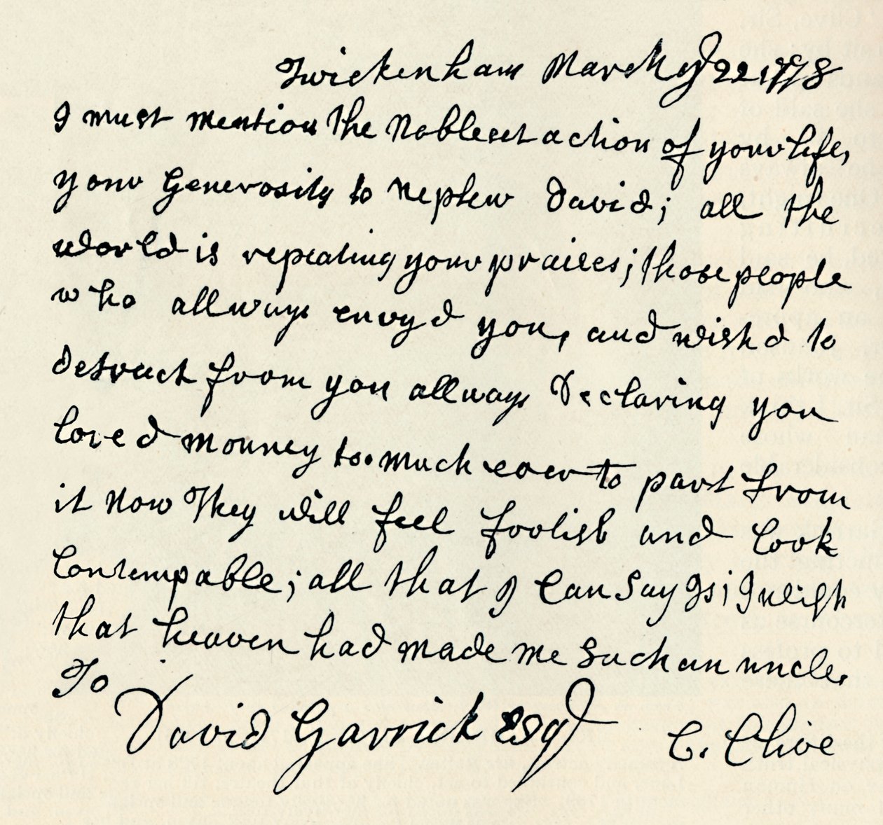 Faksimile af autografbrev af Kitty Clive, 1907 af Unbekannt