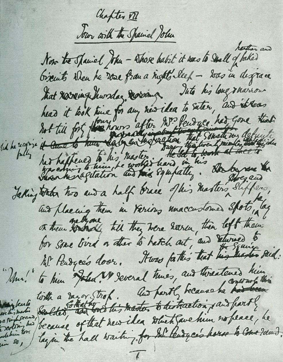 Faksimileside af MS for The Country House, af John Galsworthy, 1907, 1928. af Unbekannt