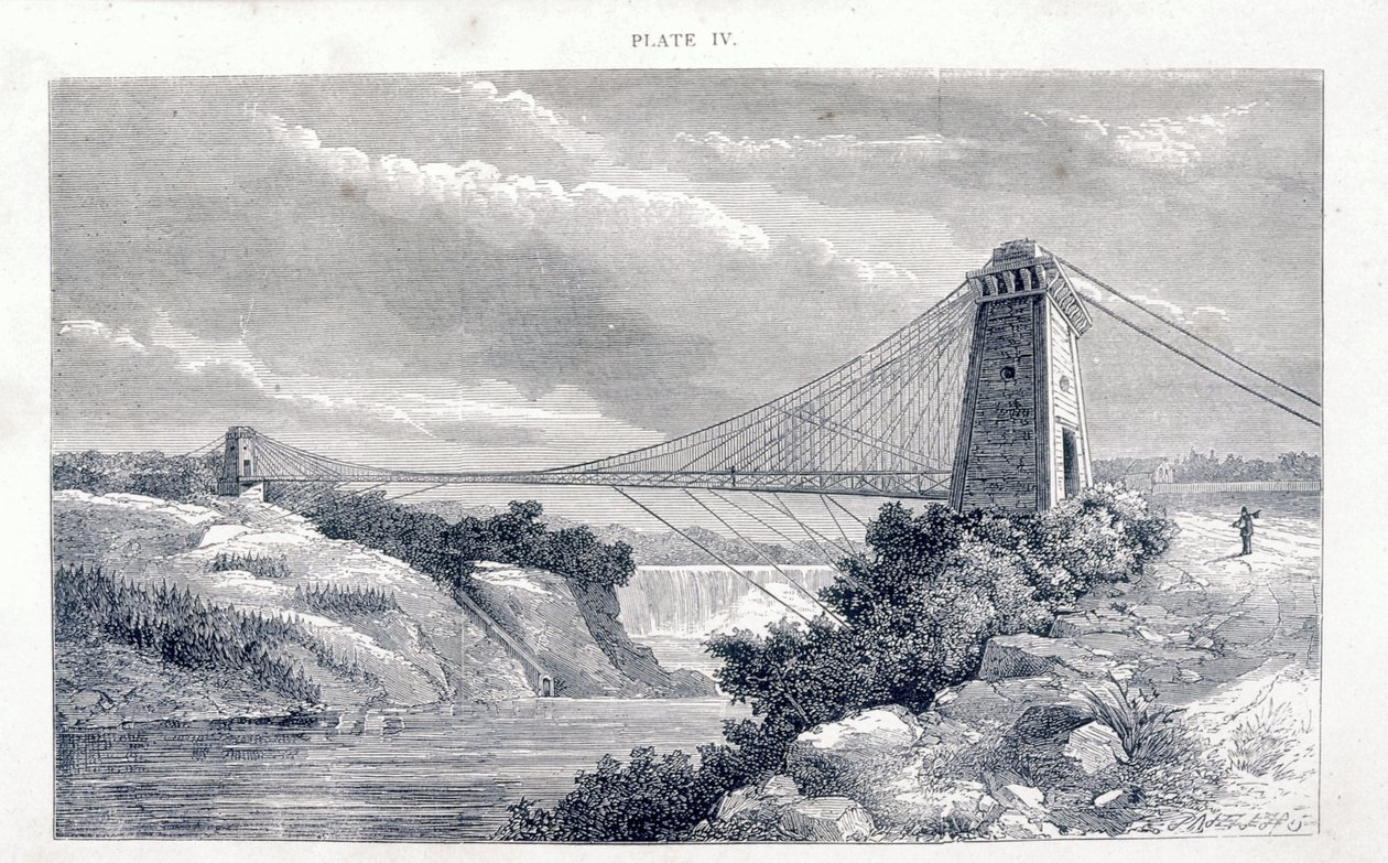 Falls View Suspension Bridge, Niagara, Nordamerika, c1869-c1889 af Unbekannt