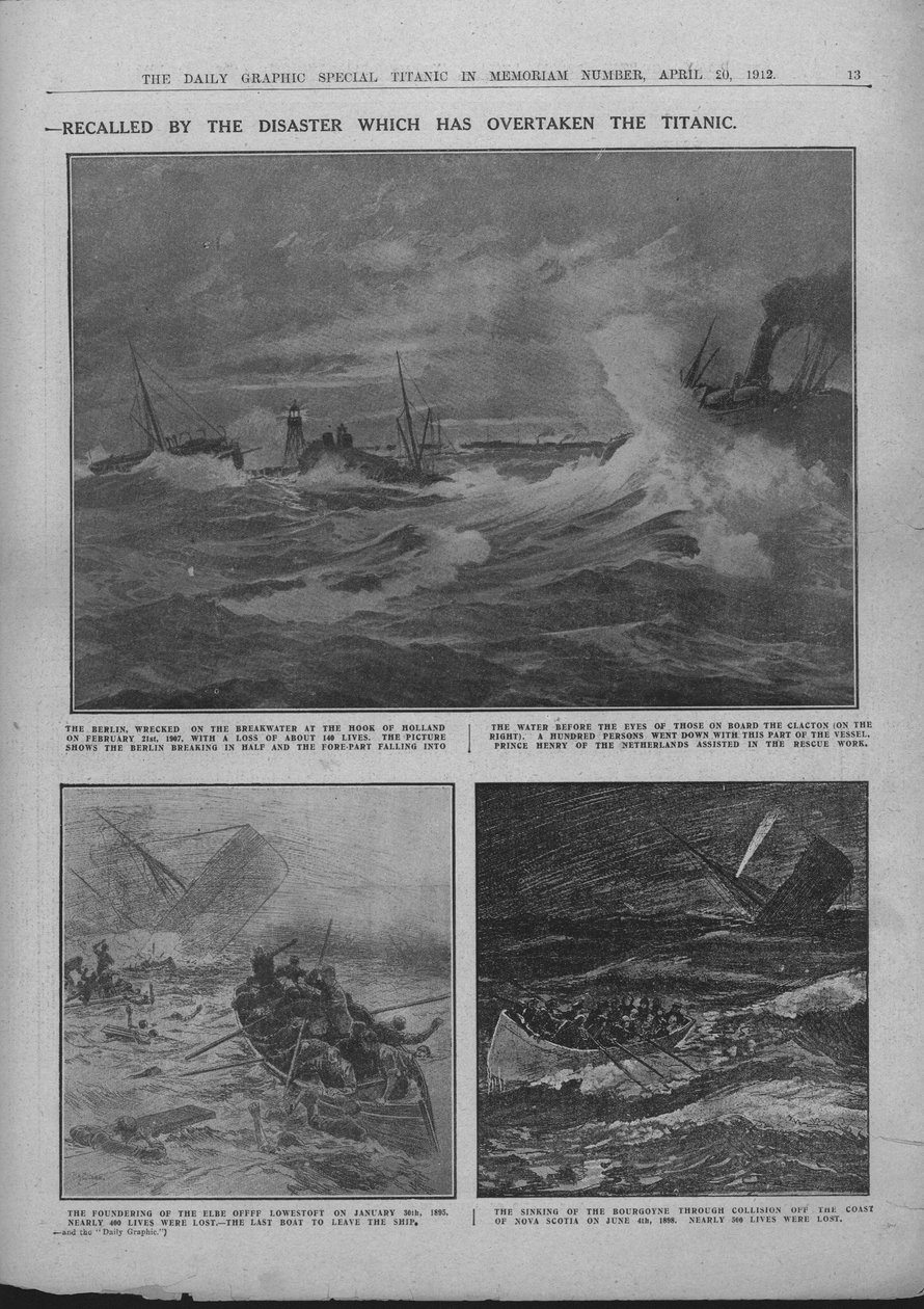Famous Wrecks of Bygone Days: Some Historic Disasters at Sea, 20. april 1912. af Unbekannt
