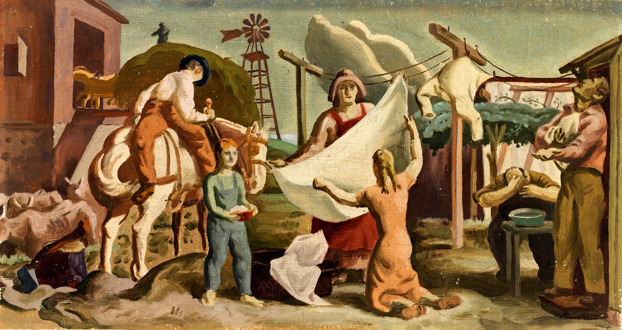 Farm Life vægmaleristudie, ca. 1933-1943. af Unbekannt