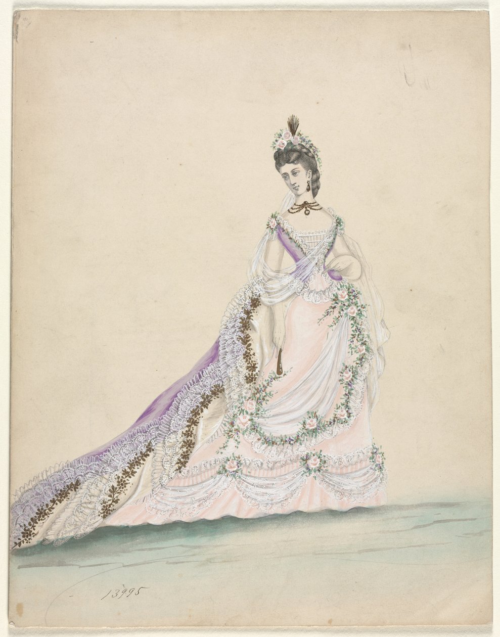 Modestudie designet til Worth, 1870. af Unbekannt