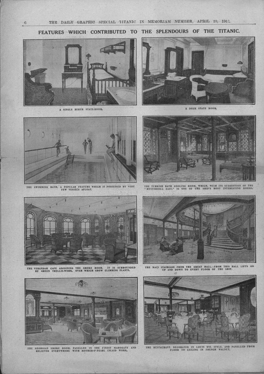 Funktioner, der bidrog til Titanics pragt, 20. april 1912. af Unbekannt