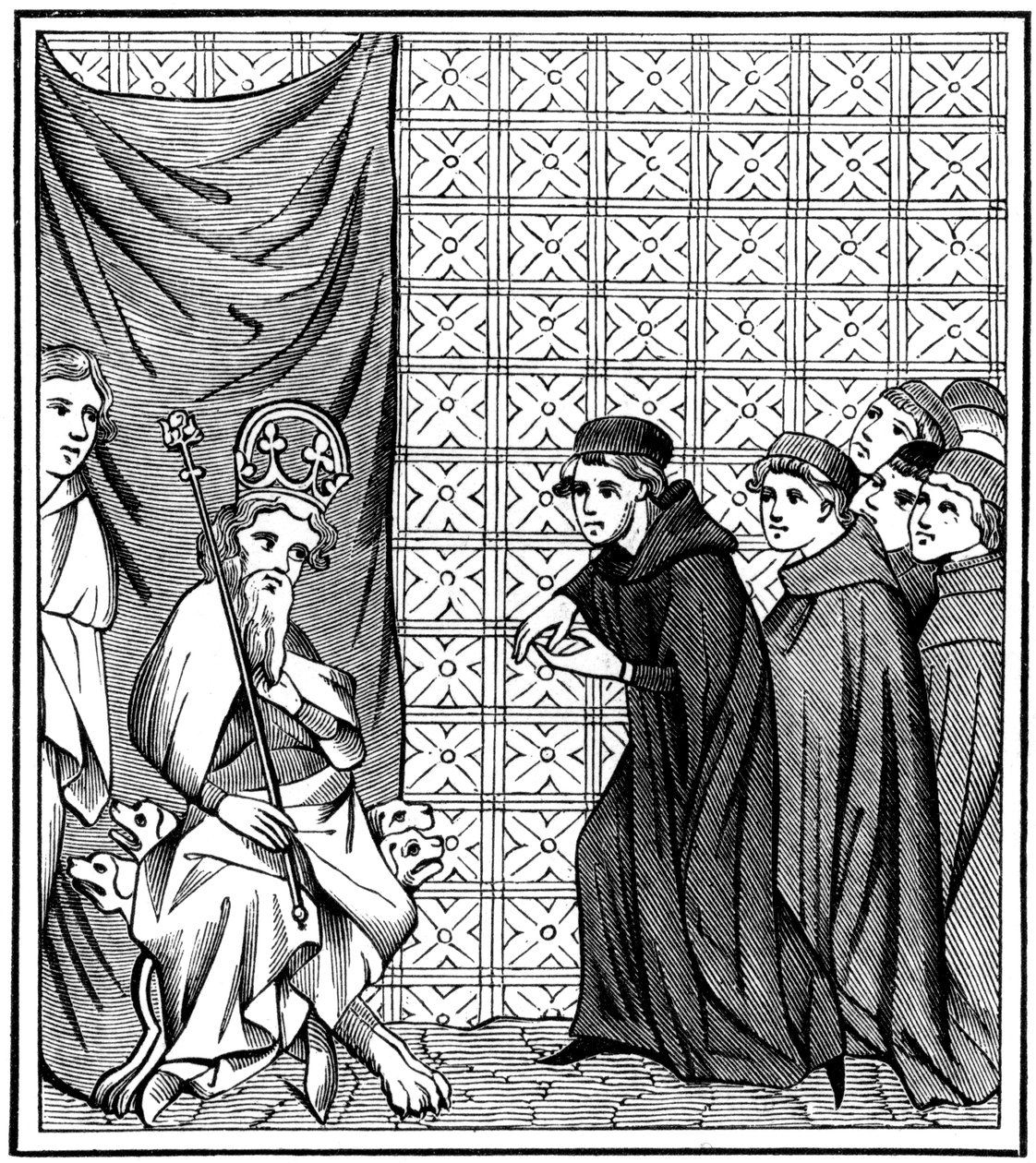 Stipendiater fra universitetet i Paris, der haranerede kejser Charles IV 1316-1378 i 1377 1849 af Unbekannt