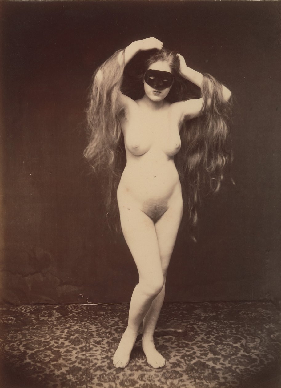 [Nøgen kvinde med maske], ca. 1870. af Unbekannt