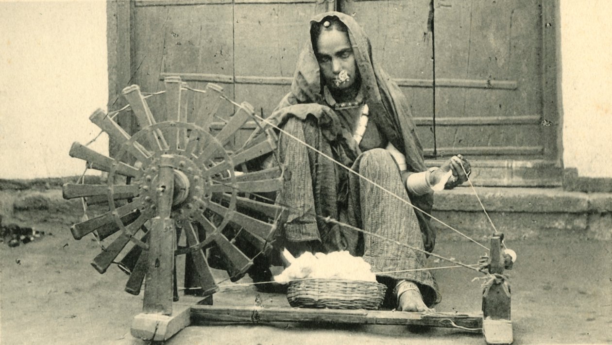 Kvinde spinning, Jaipur. af Unbekannt