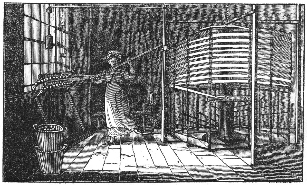 Kvindelig silkearbejder, Spitalfields, London, 1833 af Unbekannt