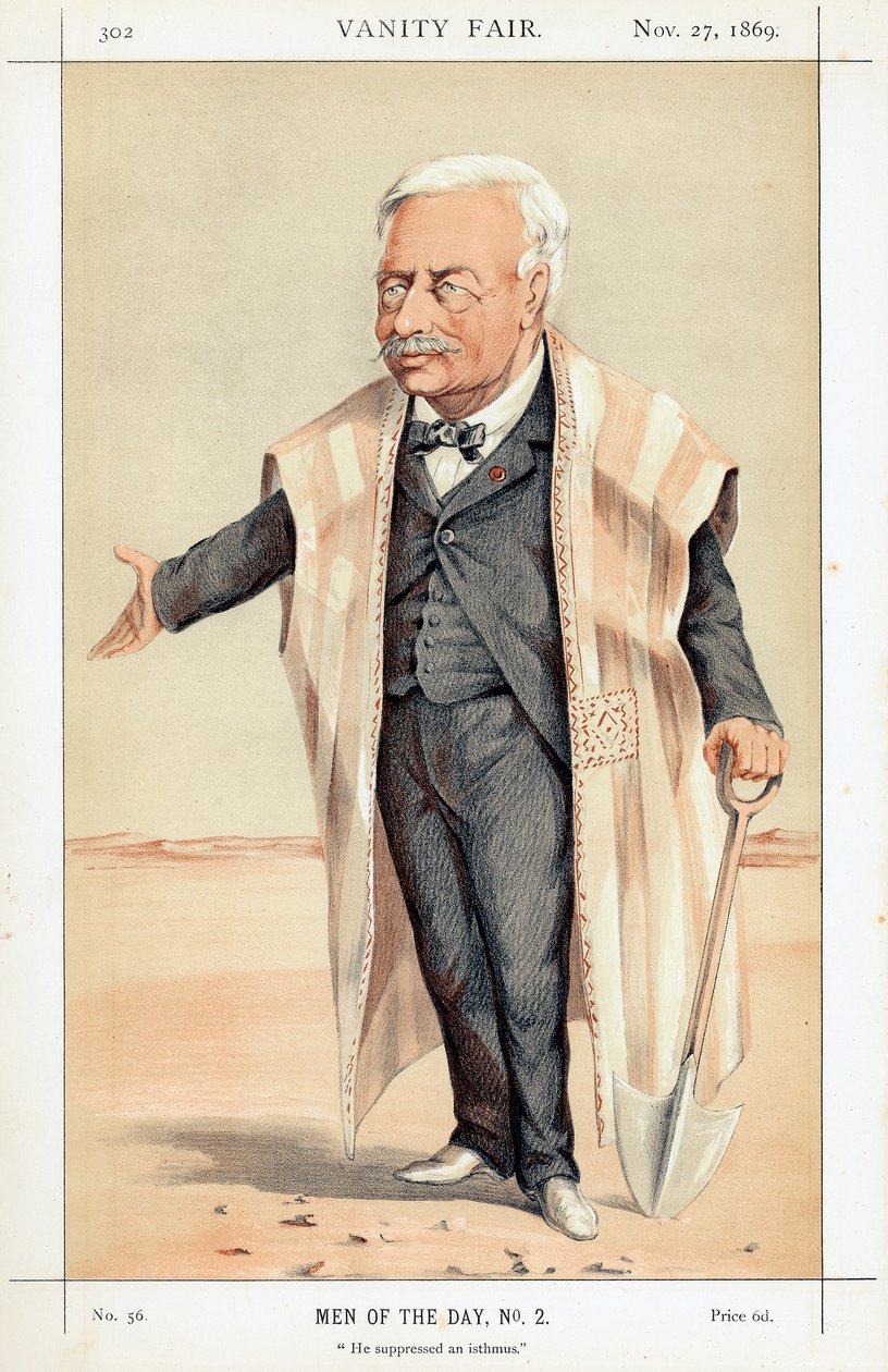 Ferdinand de Lesseps, fransk diplomat og iværksætter, 1869 af Unbekannt