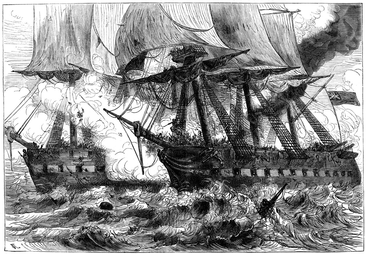 Kamp mellem USS Chesapeake og HMS Shannon, 1813 c1880 af Unbekannt