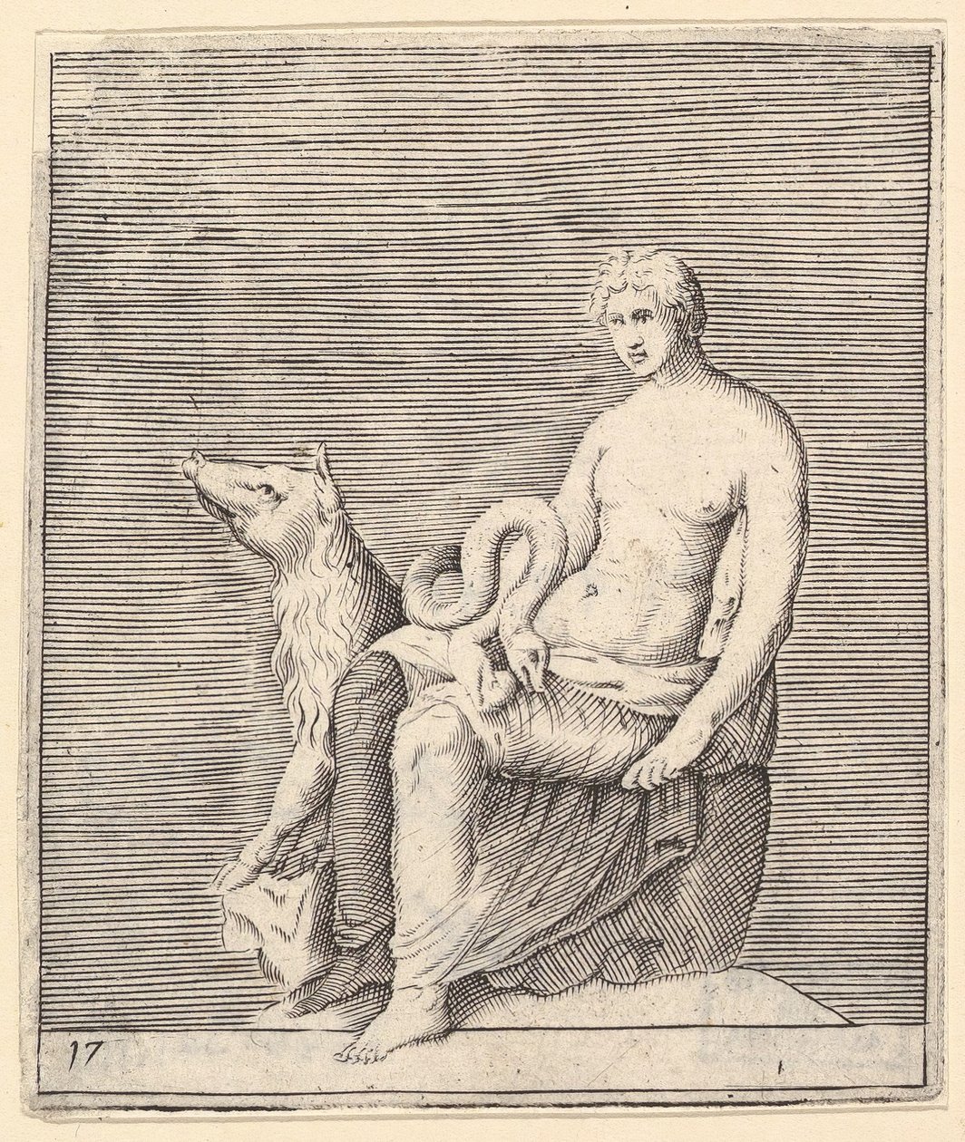 Figur med gris og slange, udgivet ca. 1599-1622. af Unbekannt