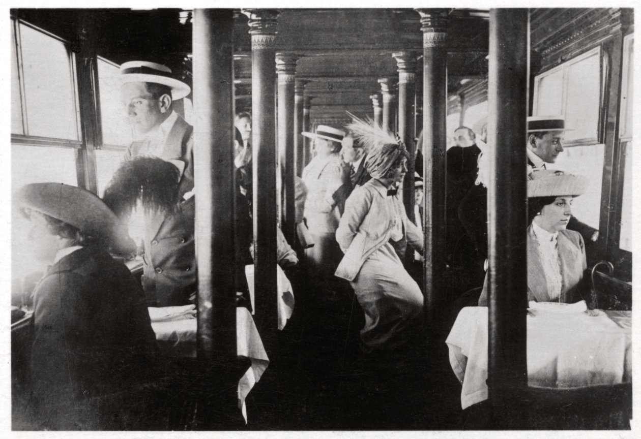 Filmselskab om bord på Zeppelin LZ13 Hansa, c1912-1914 1933 af Unbekannt