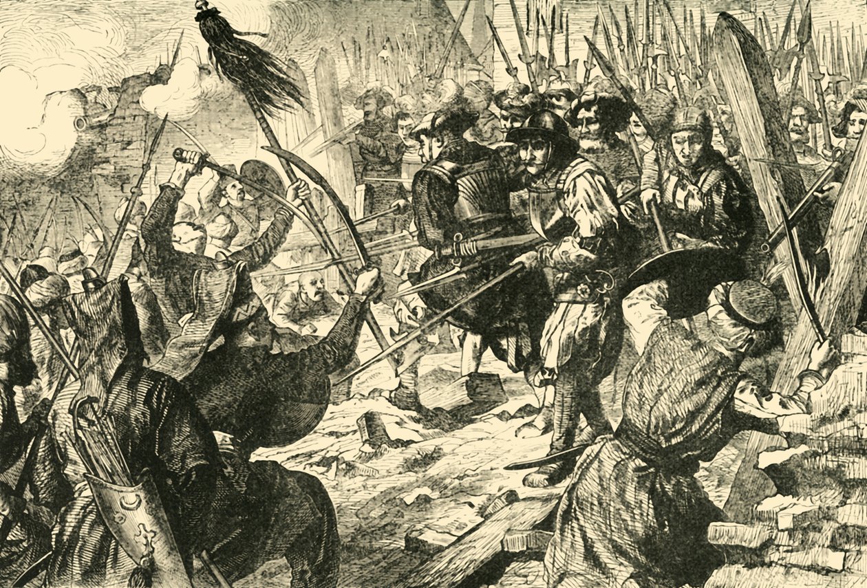 Endeligt angreb på tyrkerne i deres første belejring af Wien 1529, 1890. af Unbekannt