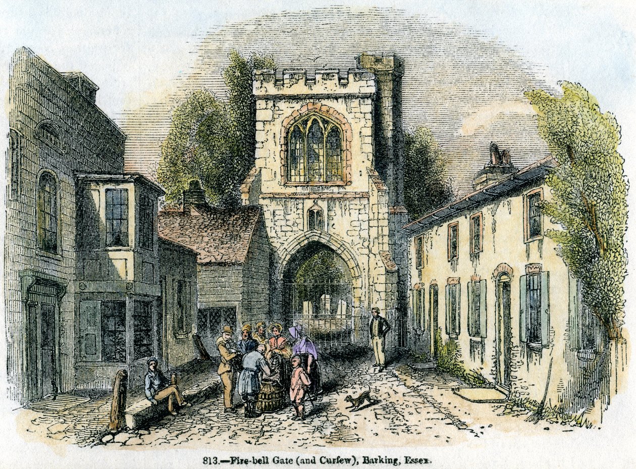Fire-bell Gate og udgangsforbud, Barking, Essex, 1845 af Unbekannt