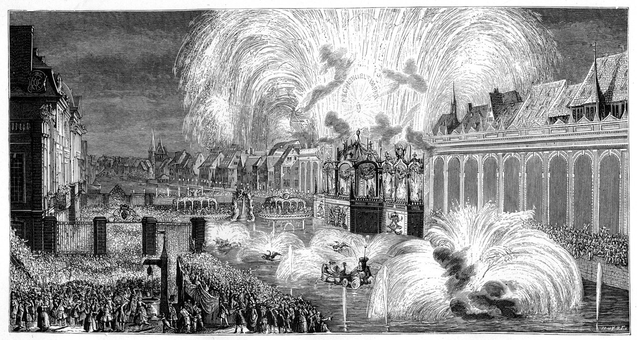 Fyrværkeri, Strasbourg, 1744, 1885 af Unbekannt