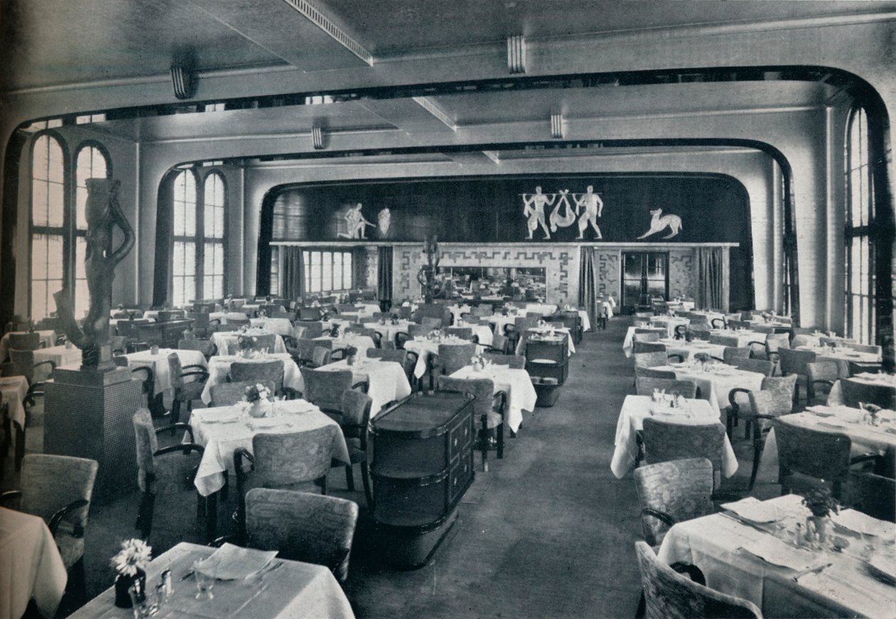 First Class Dining Saloon ombord på Victoria, 1931 af Unbekannt